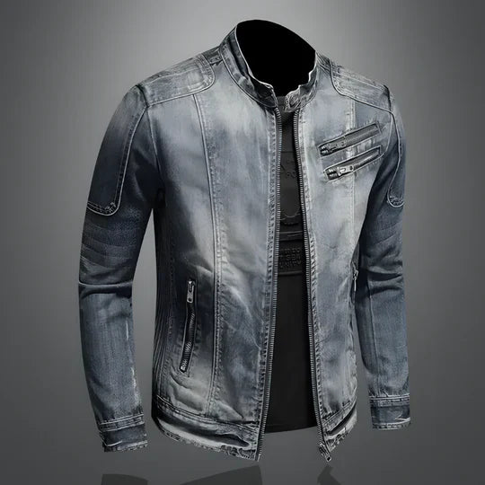 Giacca di jeans stile retrò da uomo