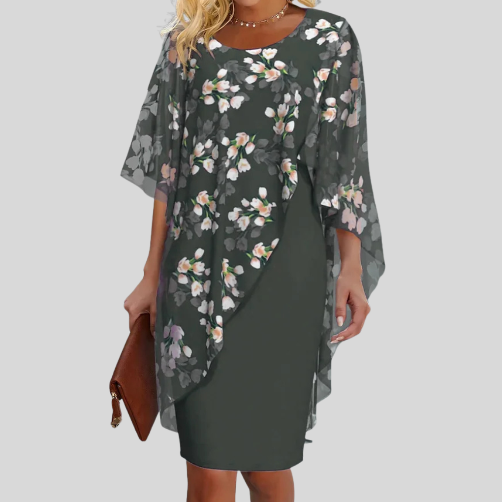 Abito Floreale Elegante in Chiffon – Stile Grazioso con Stampe Femminili