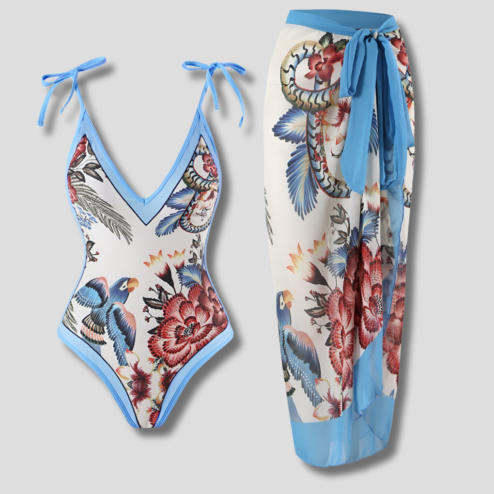 Costume da Bagno a Mono Vintage per Donne con Volant