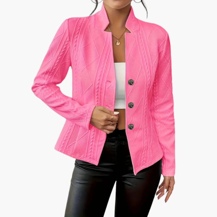 Blazer da Donna con Collo a Revers e Chiusura a Bottone
