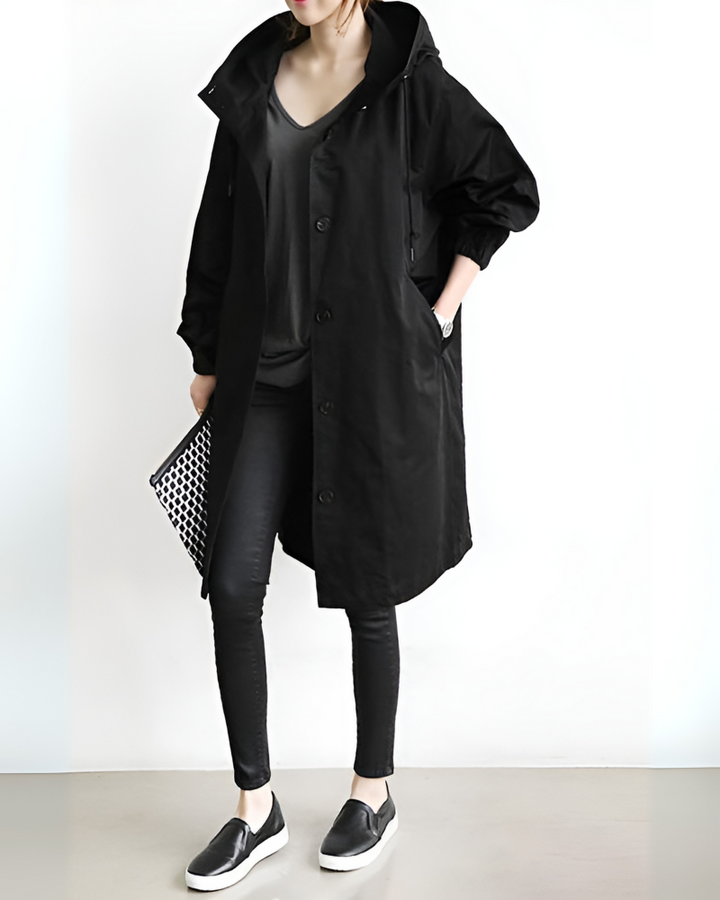 Cappotto Trench Hooded Classico per Donne