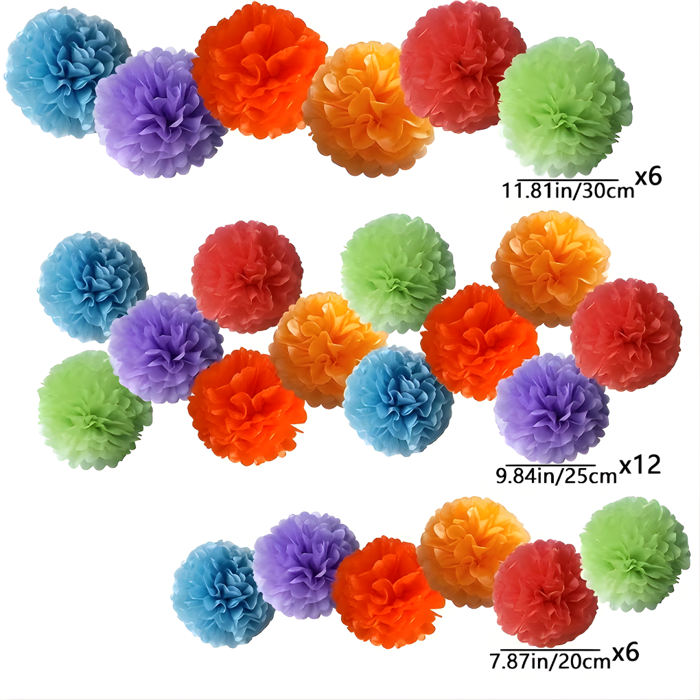 Set di Garland di Fiori di Carta e Palloncini da 24 Pezzi