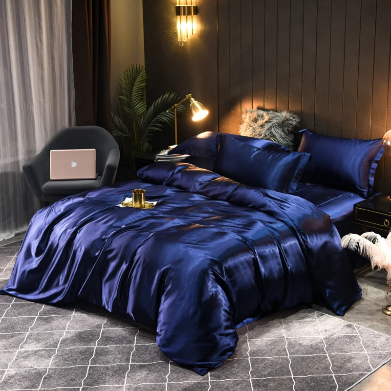 Set di Biancheria in Satin Setoso Indulgi nel Comfort Luxuoso