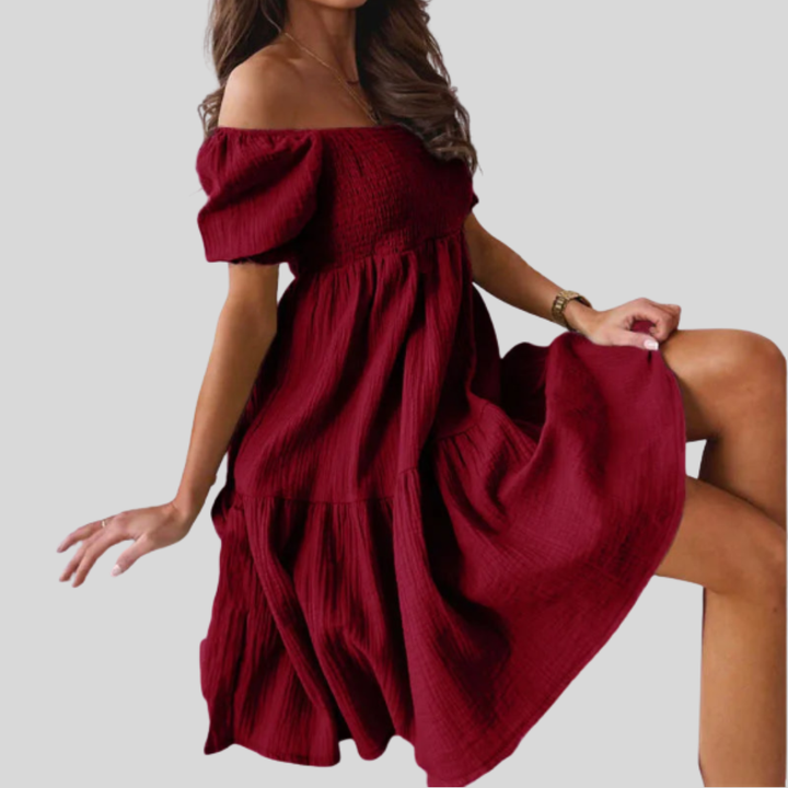 Abito Mini Elegante a Spalla Scoperta per l'Estate