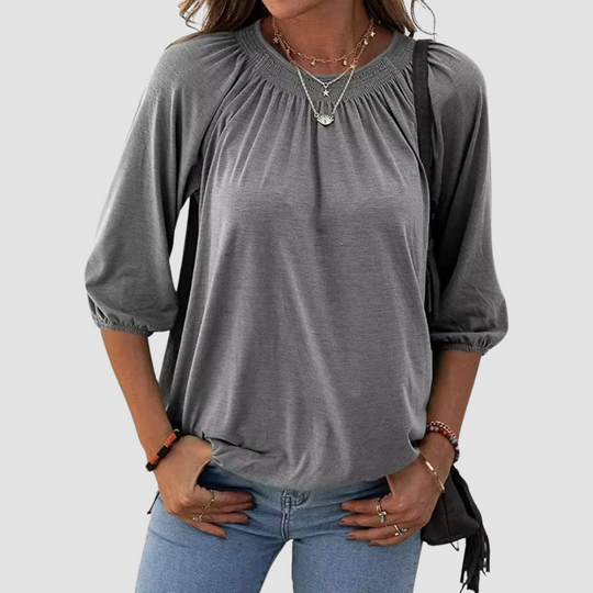 T-shirt con dettagli patchwork da donna