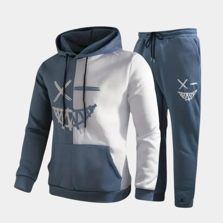 Set di Hoodie Grafico e Jogger per Uomini