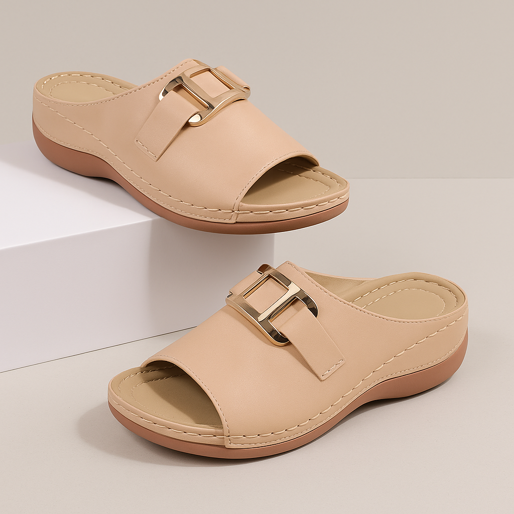 Pantofole estive da donna con zeppa