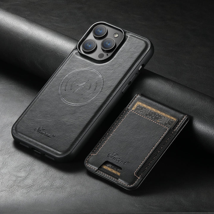 Cover per smartphone con portacarte e supporto magnetico