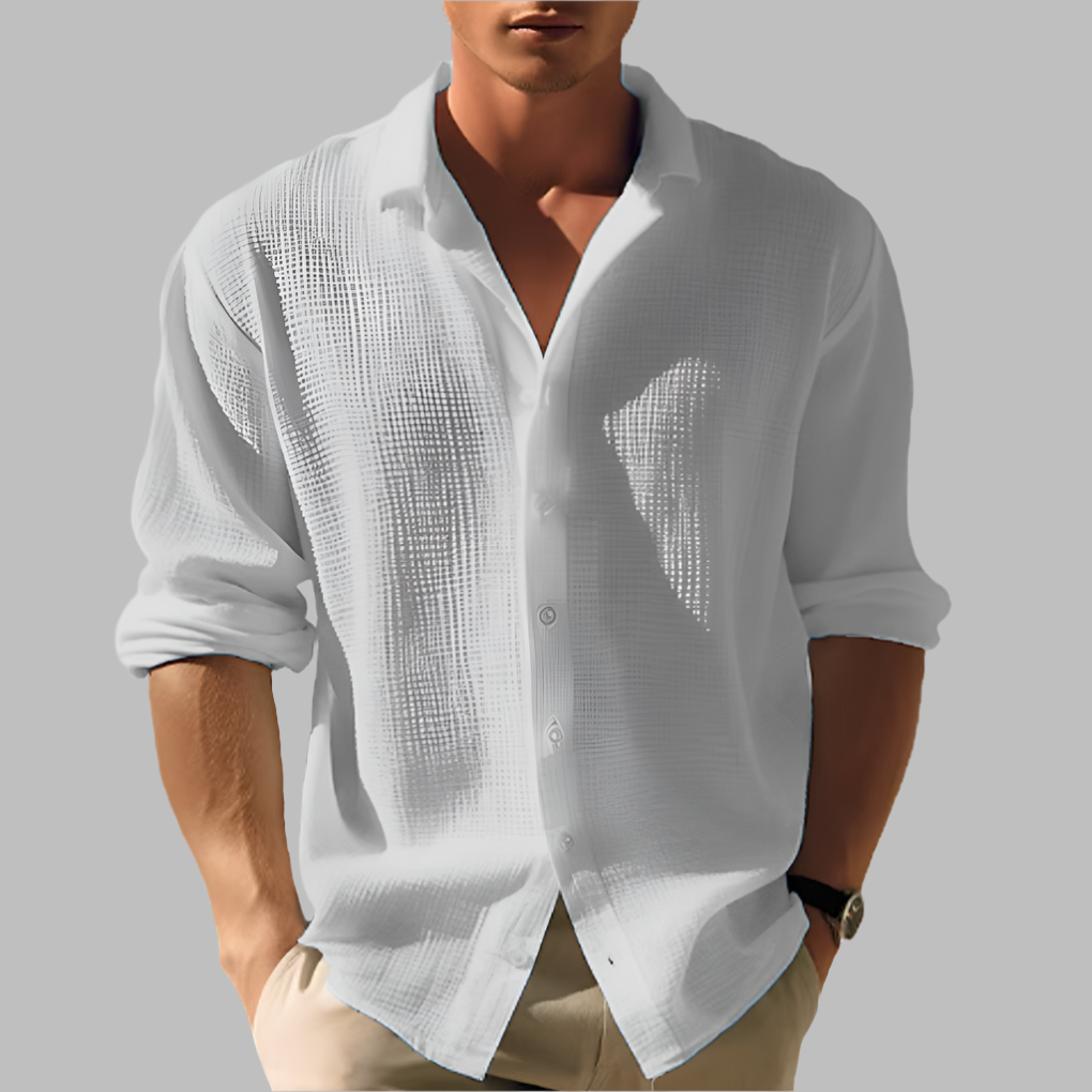 Camicia Leggera in Cotone e Lino per Uomo