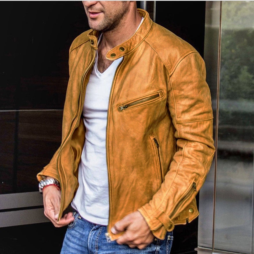 Max – Giacca in pelle elegante e impermeabile da uomo