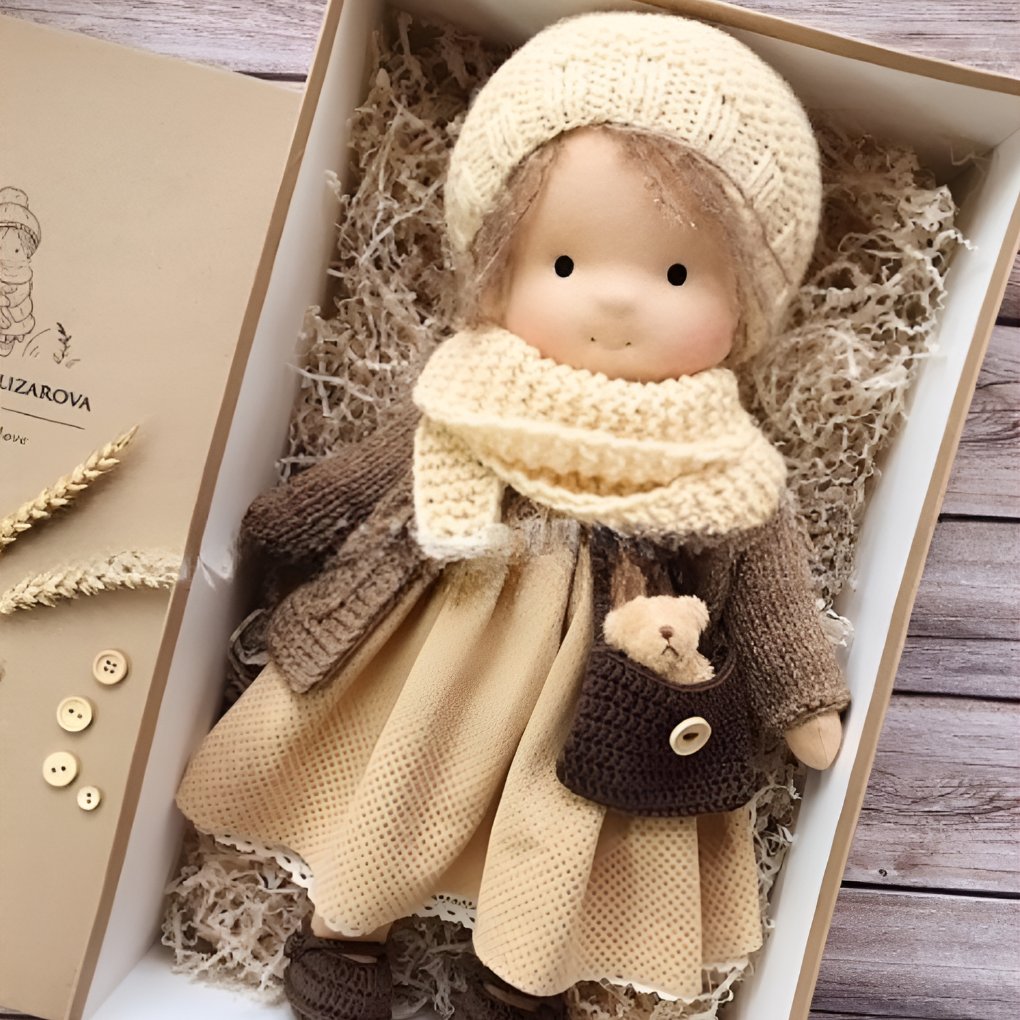 Bambola Cuddly Waldorf Fatta a Mano