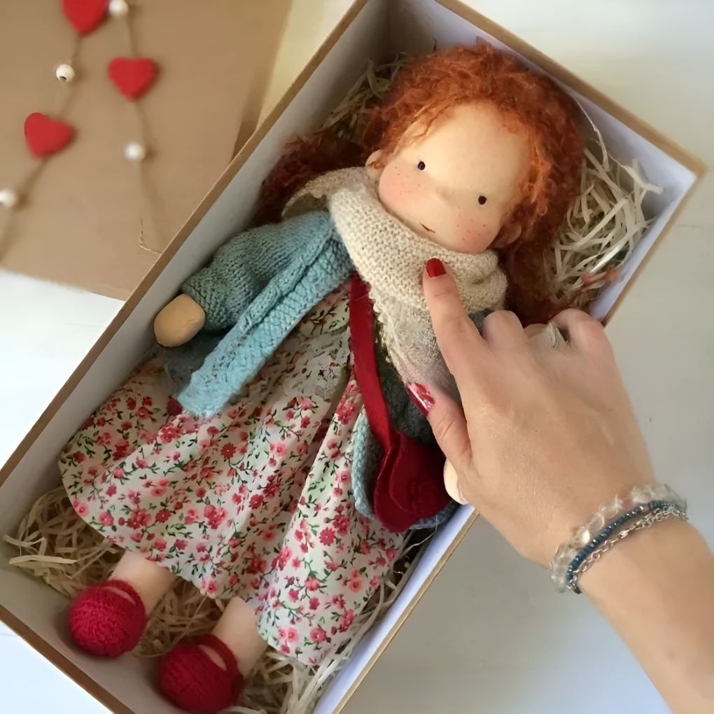 Bambola Cuddly Waldorf Fatta a Mano