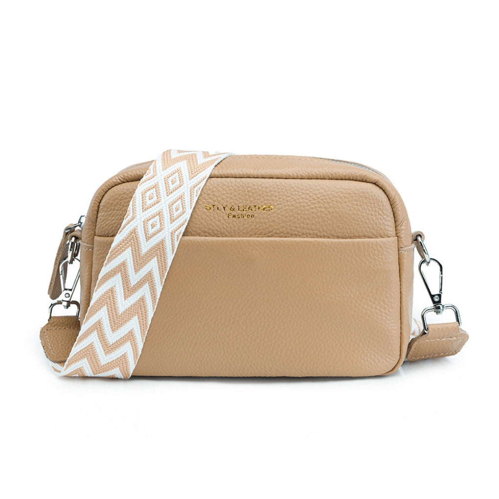 Borsa a mano in vera pelle con tracolla da donna