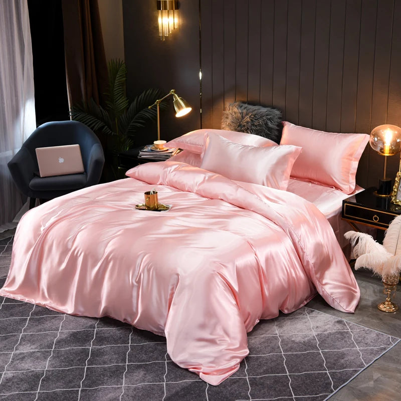 Set di Biancheria in Satin Setoso Indulgi nel Comfort Luxuoso