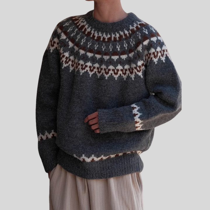 Maglione Vintage da Uomo con Collo Crew – Stile Retro