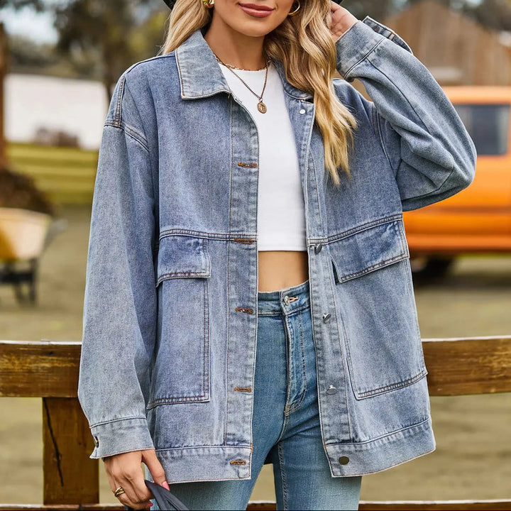 Giacca in Denim Classica Vintage per Donne