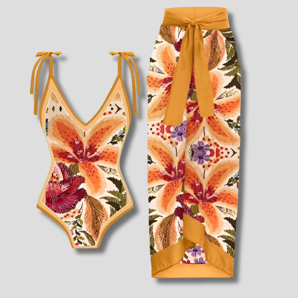 Costume da Bagno a Mono Vintage per Donne con Volant