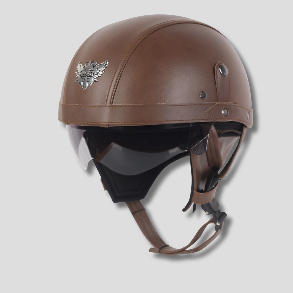 Casco Vintage per Motocicletta con Visiera Retrattile