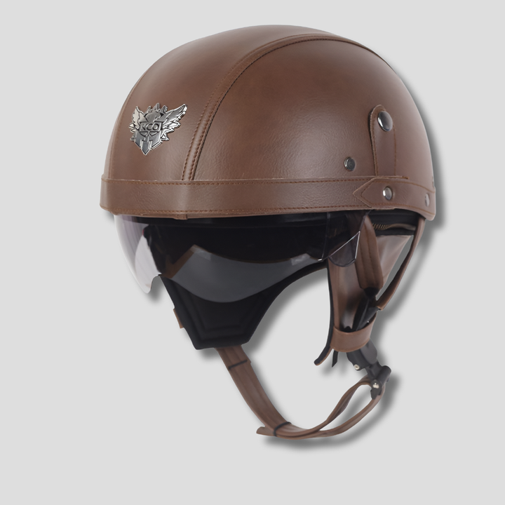 Casco Vintage per Motocicletta con Visiera Retrattile