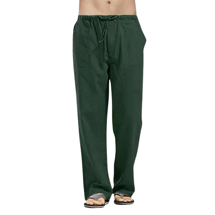 Lino – Pantaloni da uomo in lino traspirante con vestibilità oversize