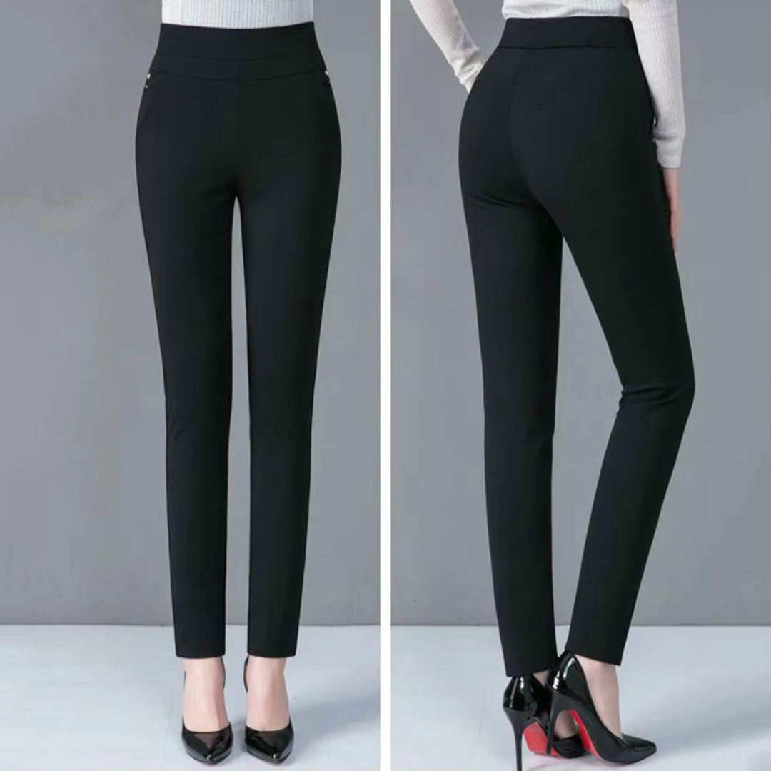 Pantaloni elasticizzati a vita alta con vestibilità comoda
