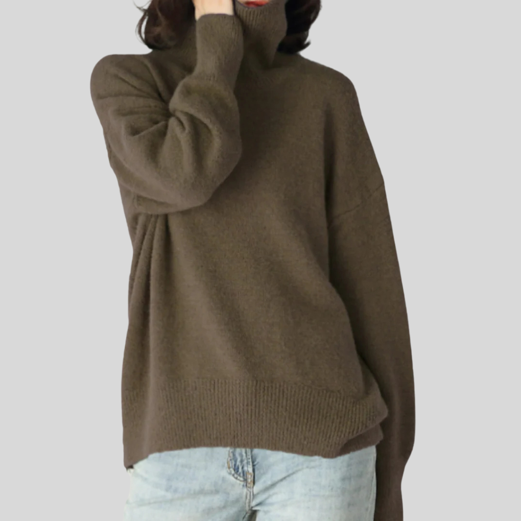 Maglione Collo Alto Moderno per Donna – Strato Elevato per il Freddo
