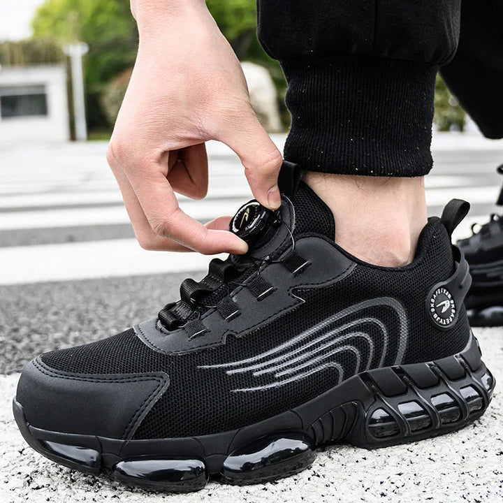 Scarpe da lavoro da uomo con lacci, progettate per garantire l'equilibrio