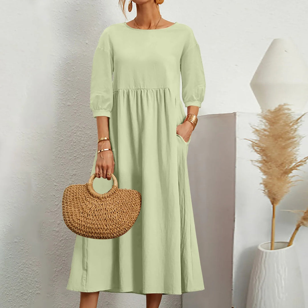Abito midi patchwork dal taglio morbido da donna