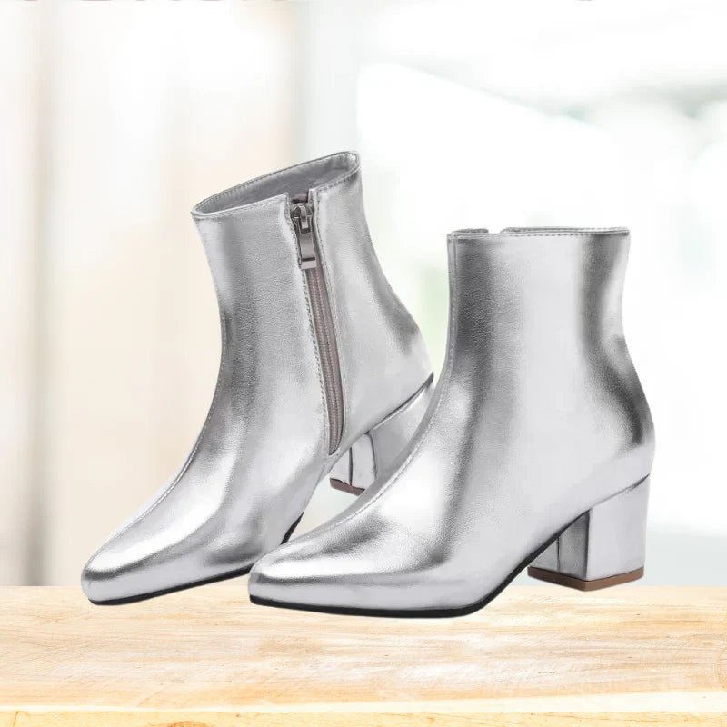 Stivaletti metallizzati da donna