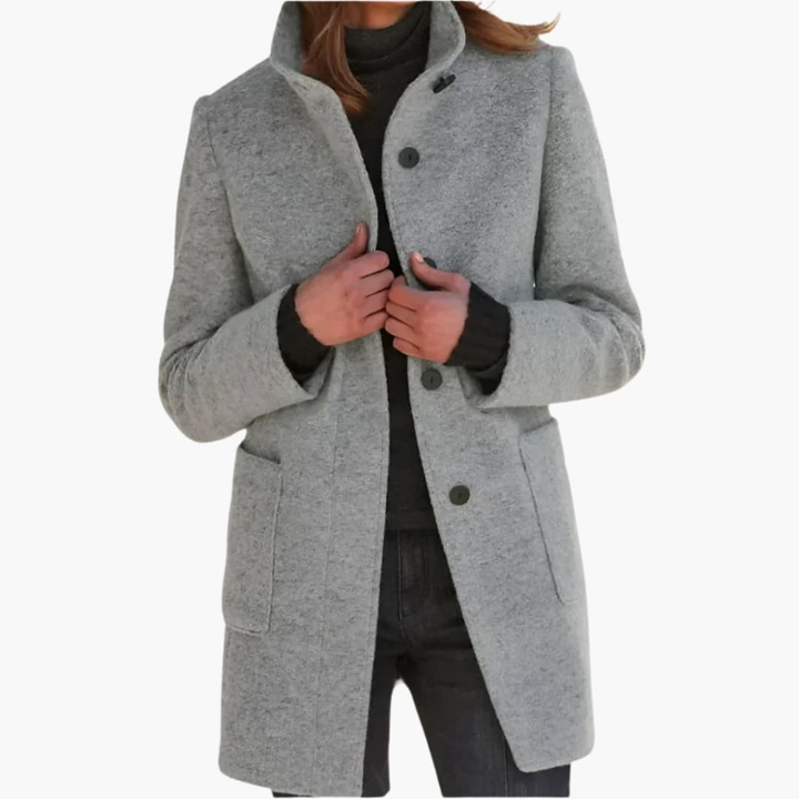 Cappotto da Donna con Collo Alto e Tasche