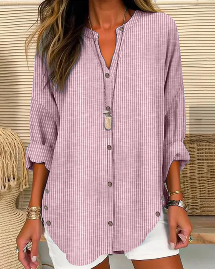 Top alla moda con stampa a righe e vestibilità elegante