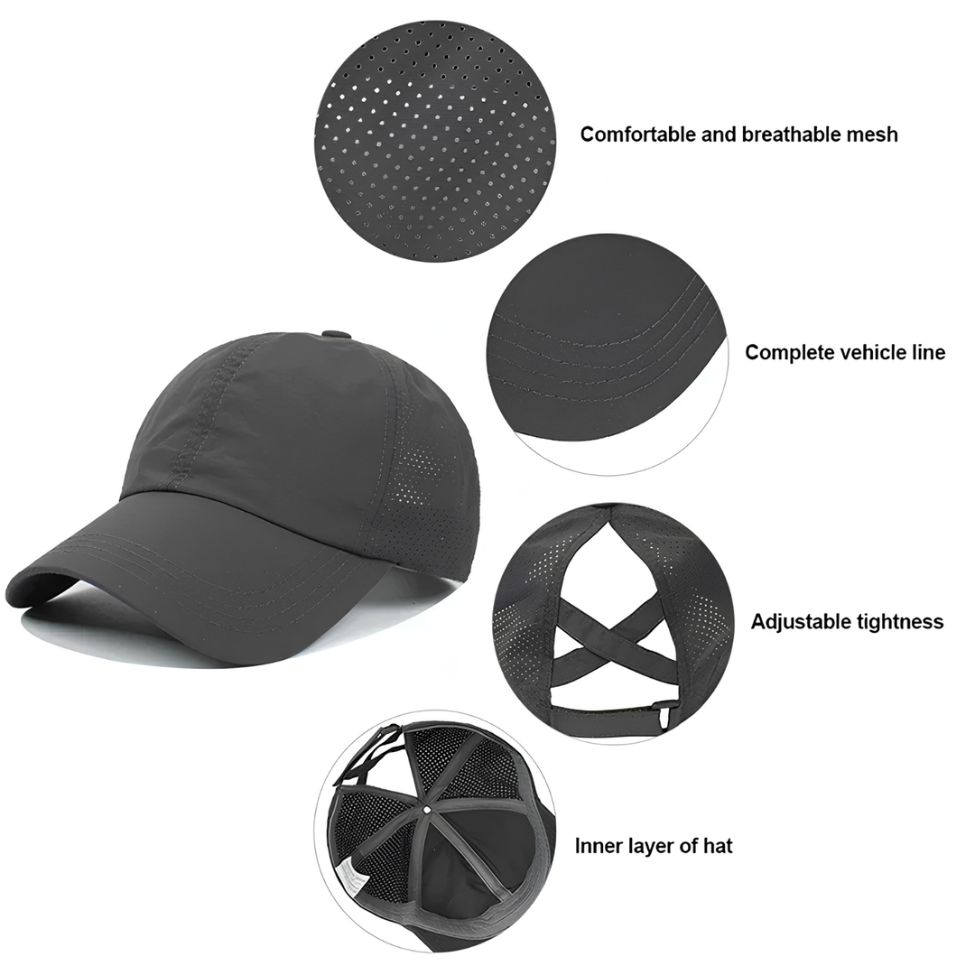 Cappello baseball sportivo in rete unisex traspirante con adattamento regolabile