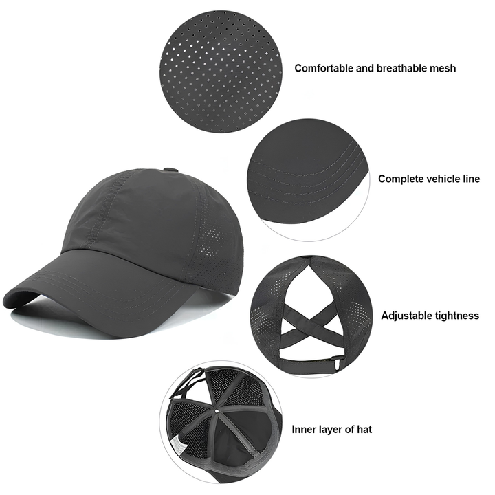 Cappello baseball sportivo in rete unisex traspirante con adattamento regolabile
