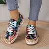 Eleganti scarpe stringate floreali da donna