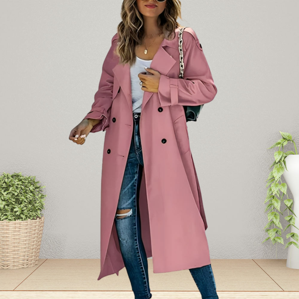 Trench doppiopetto da mezza stagione da donna