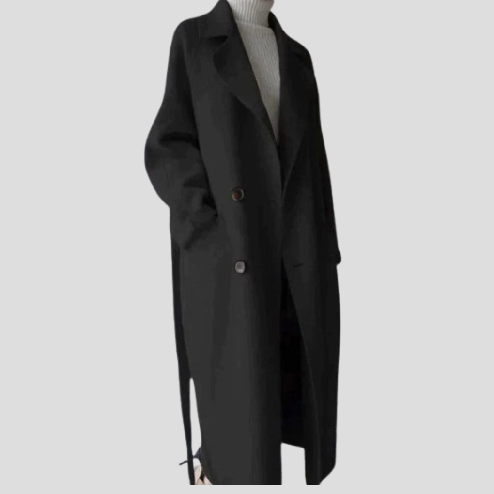 Cappotto Lungo Simile Lana per Donna – Strato Elegante per Giorni Freddi