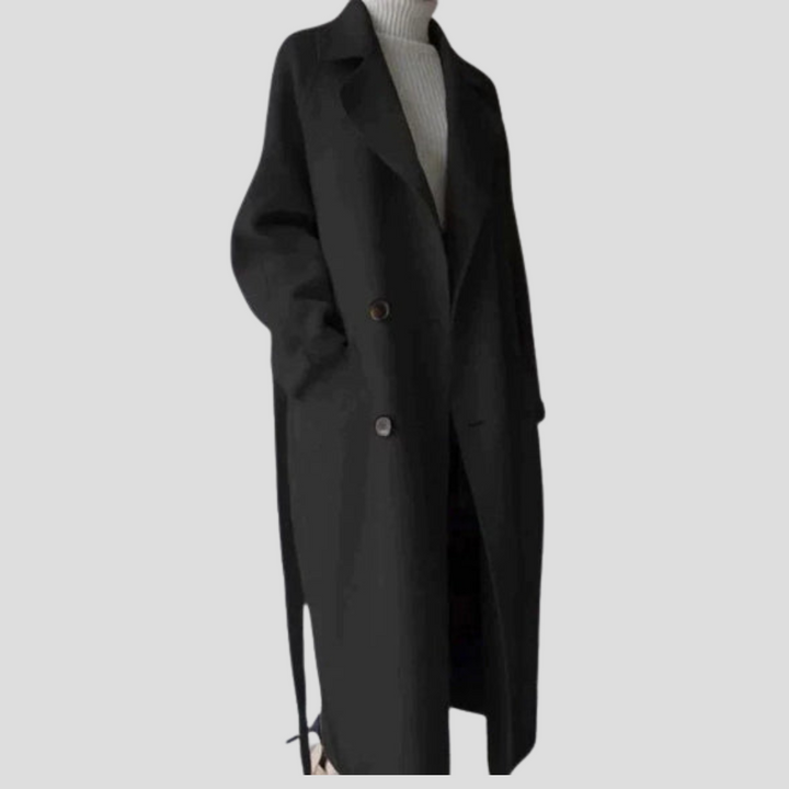 Cappotto Lungo Simile Lana per Donna – Strato Elegante per Giorni Freddi