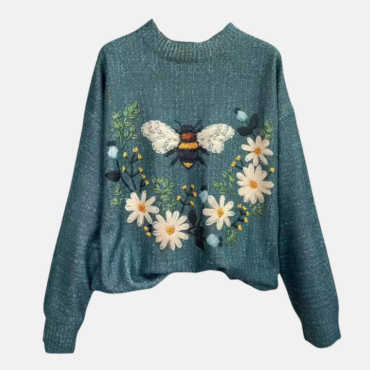 Maglione in Maglia 3D Fiori per Donne