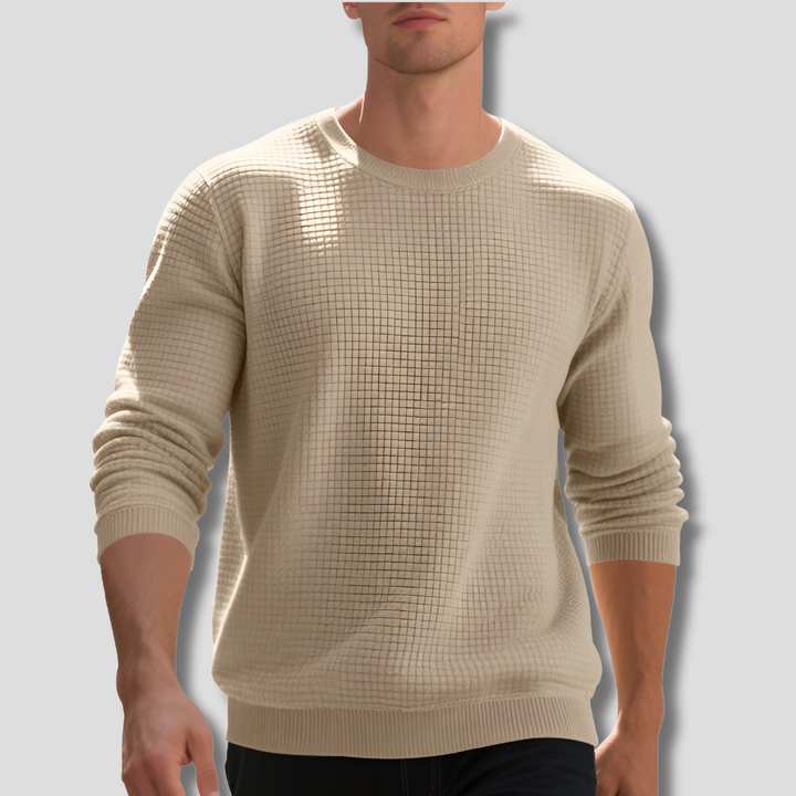 Maglione Comodo in Maglia Waffle per Uomini