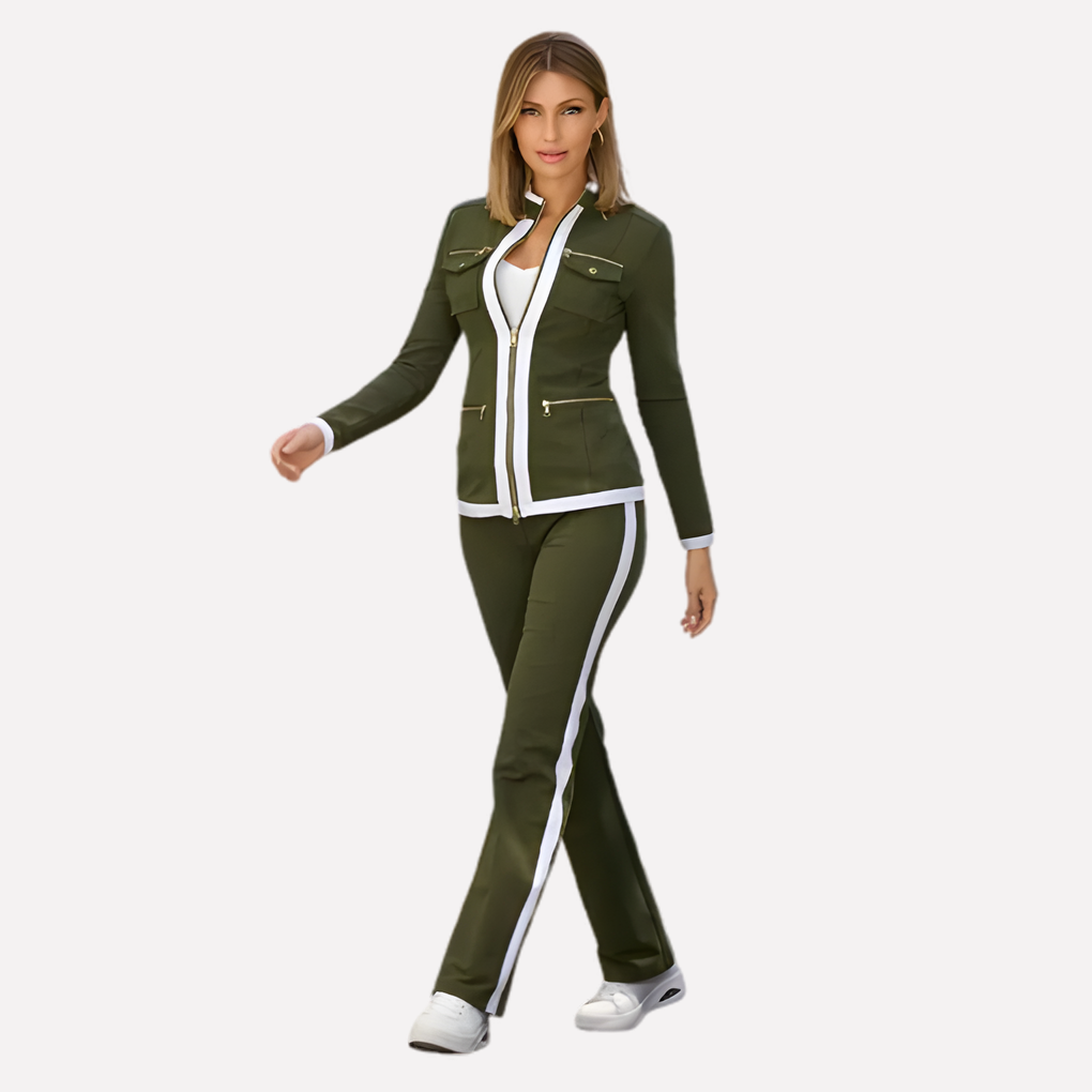 Set Giacca e Pantaloni da Donna – Stile con Trim a Contrasto