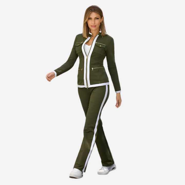 Set Giacca e Pantaloni da Donna – Stile con Trim a Contrasto