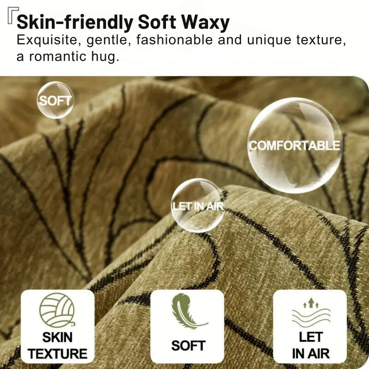 Frond – Copridivano reversibile jacquard con motivo a foglie