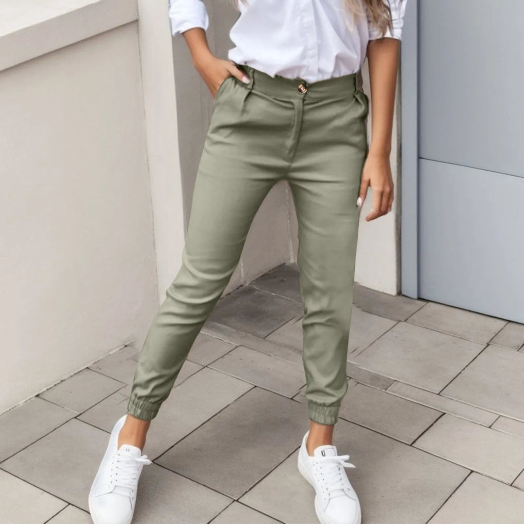 Pantaloni da Allenamento Alti in Vita con Dettagli sulla Tasca