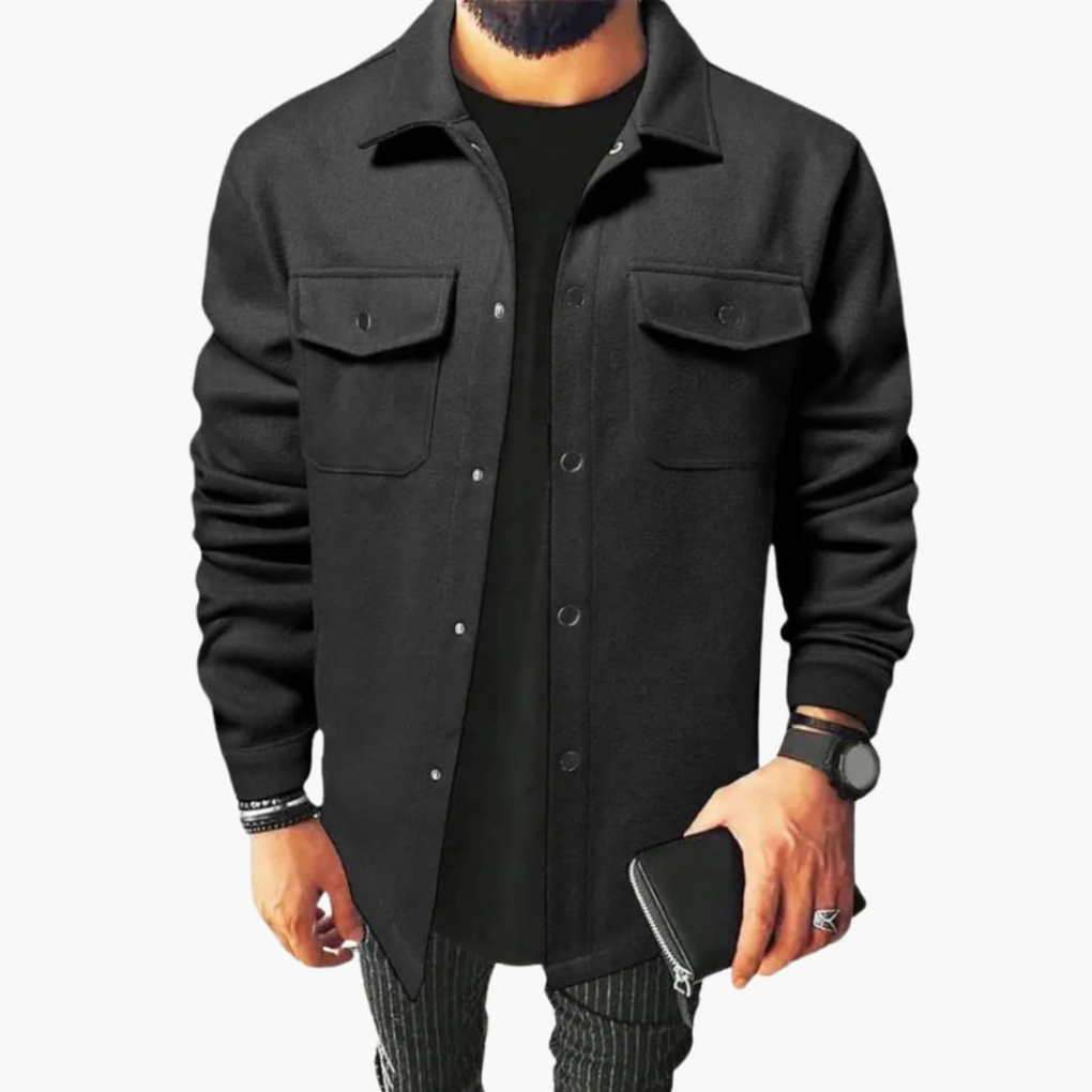 Camicia Giacca Uomo con Pannello a Bottoni