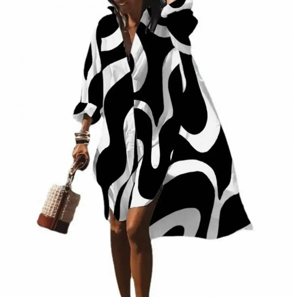 Abito Estivo Oversize da Donna con Stampa Boho