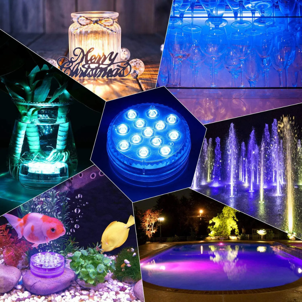 Lucciola LED Colorata Sottomarina per Piscina con Telecomando RF