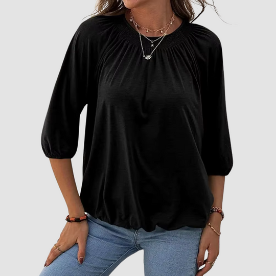 T-shirt con dettagli patchwork da donna