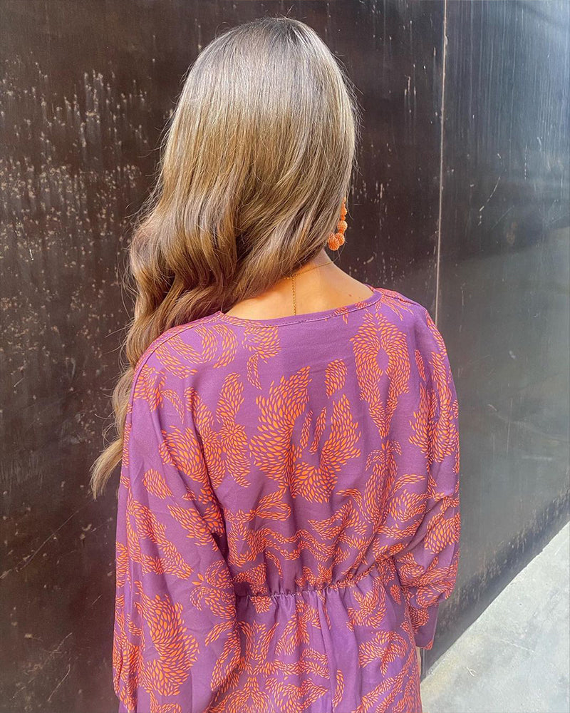 Abito svasato minimal in misto cotone da donna