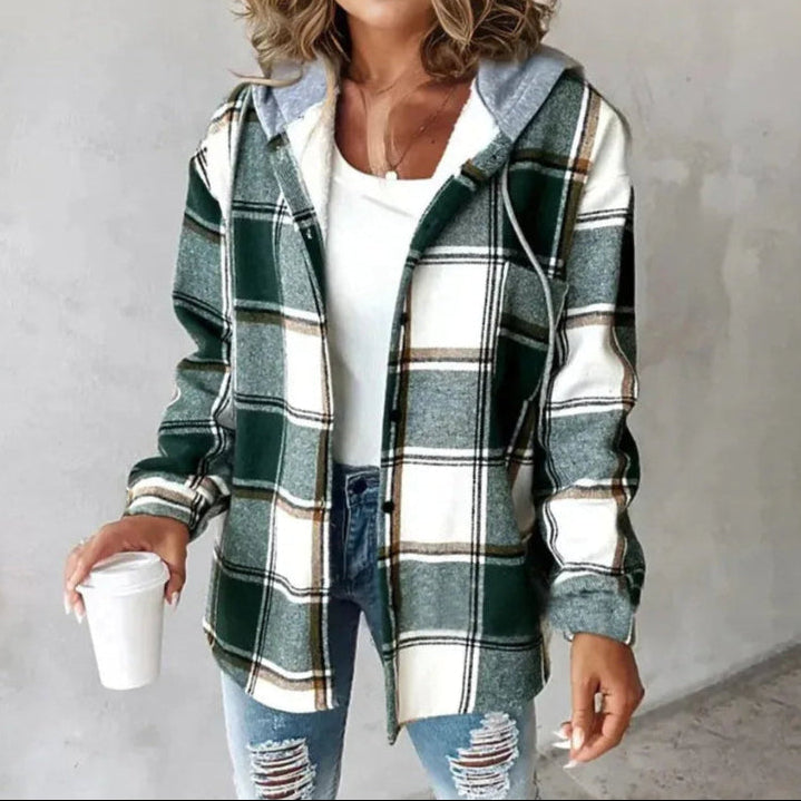 Giacca Hooded a Quadrati per Donne