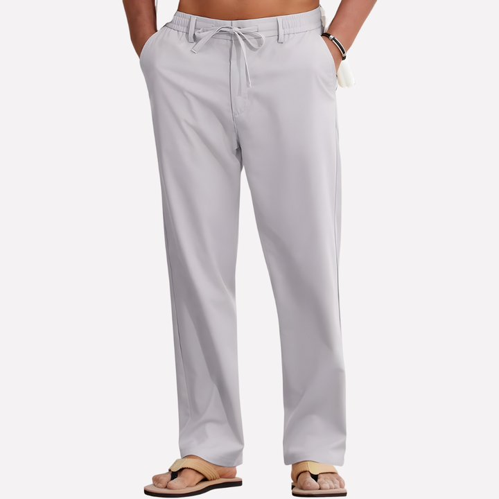 Pantaloni in Cotone e Lino da Uomo